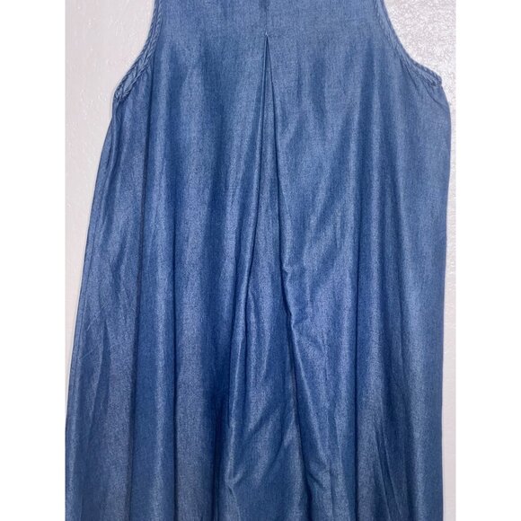 Mie Gabriele 1X Sleeveless Denim Tunic ShirtDress Button Front Closure Y2K - Picture 11 of 16